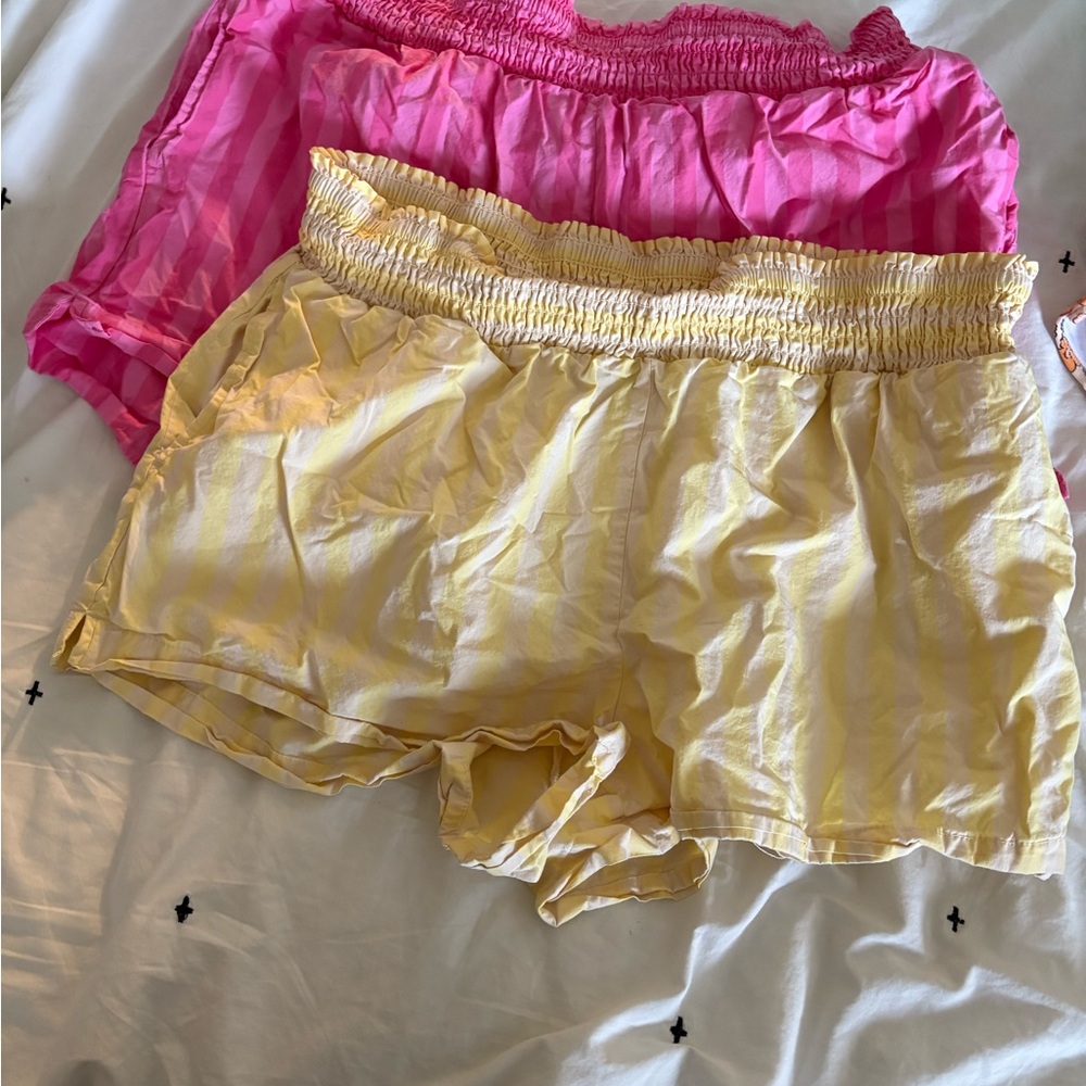 Pink and Yellow Striped shorts bundle size xl